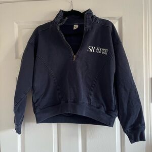 Sporty & Rich Navy Quarter-Zip Sweatshirt